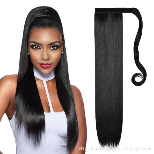 20 22 24 26 28  inch weave synthetic ponytail hair extension factory wholesale ponytail hair